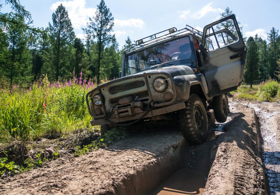 automobile in the mud